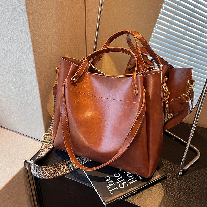 Lange® | Elegant bag with Double handles | Brown | Toronty Ottawa