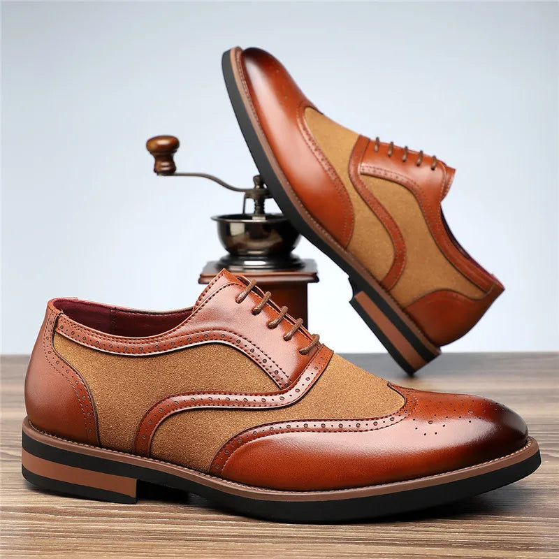 Kingsley™ Two-Tone Brogue — Sharp Style | Black / 7 | Toronty Ottawa