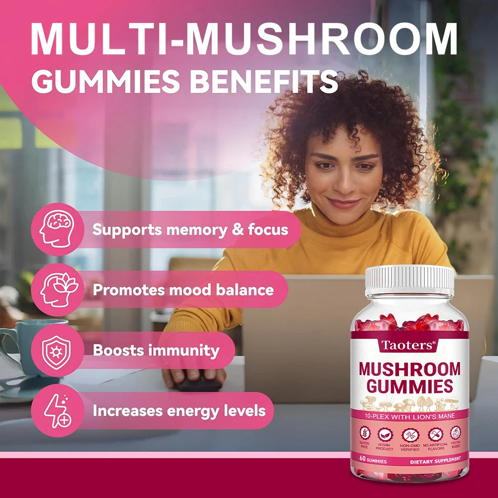 Mushroom Gummies — Brain & Immune Support (Taoters)
