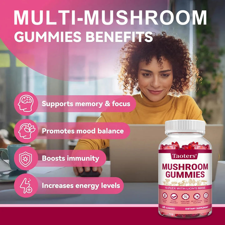 Mushroom Gummies — Brain & Immune Support (Taoters)