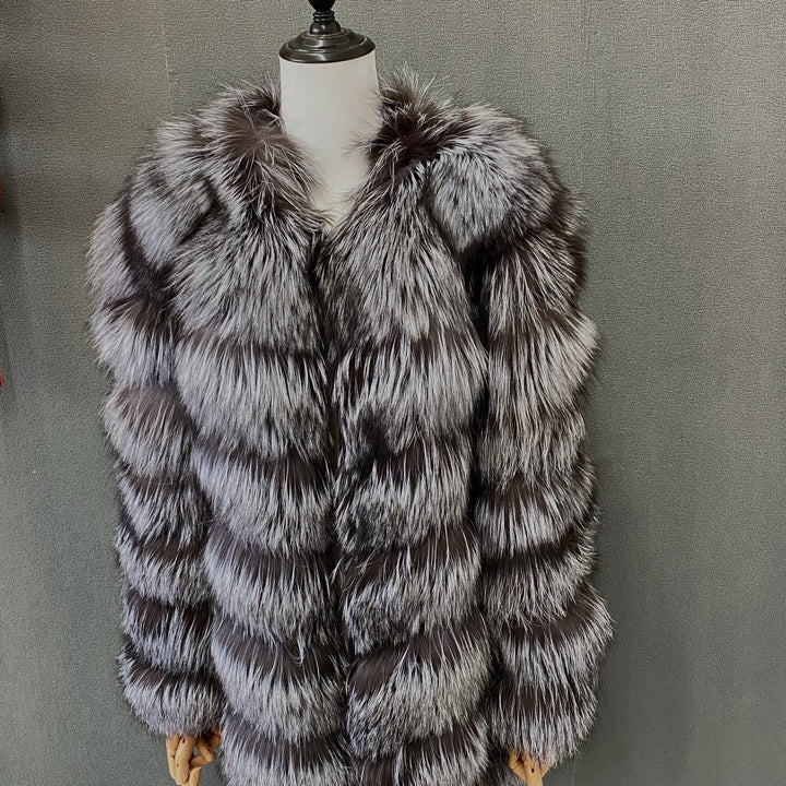 Seraphine Luxe Fox Fur & Cashmere Coat