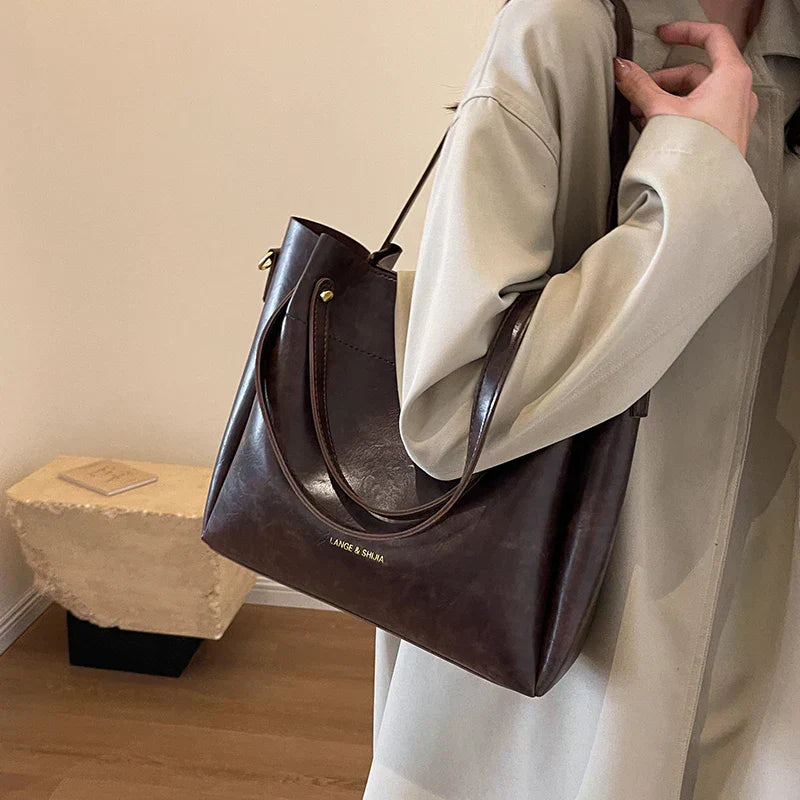 Lange® | Elegant bag with Double handles | Brown | Toronty Ottawa