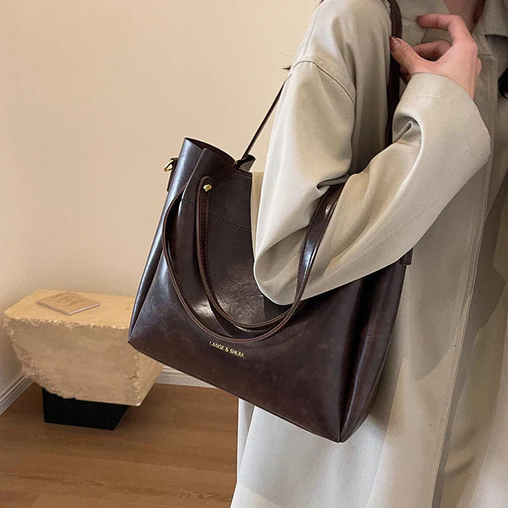 Lange® | Elegant bag with Double handles | Brown | Toronty Ottawa