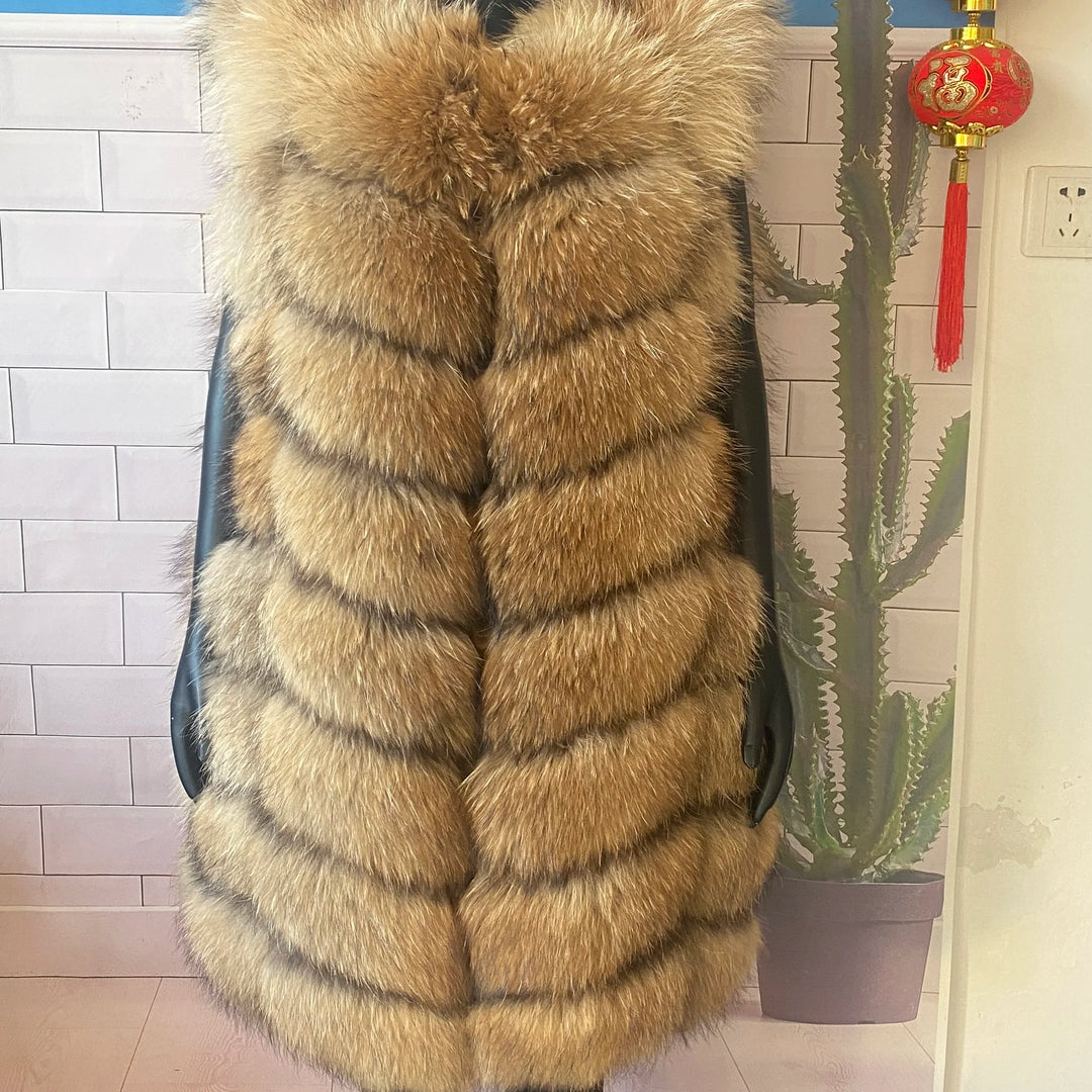 Seraphine Luxe Fox Fur & Cashmere Coat