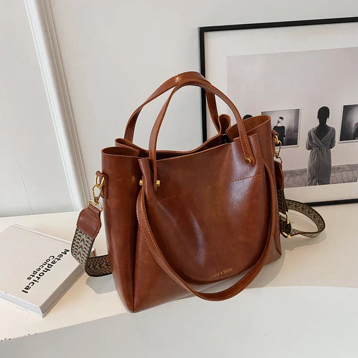 Lange® | Elegant bag with Double handles | Brown | Toronty Ottawa