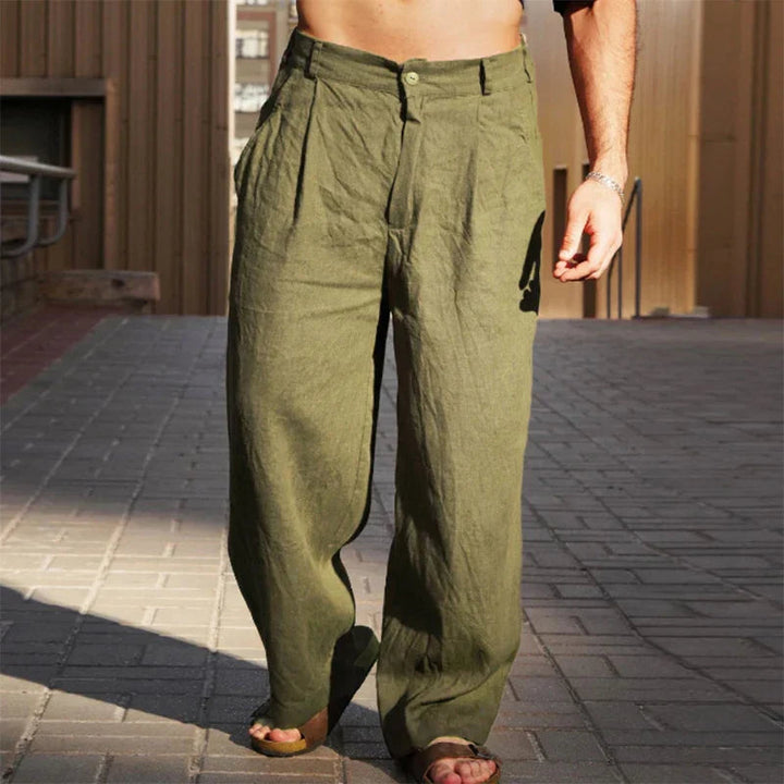 Alden Classic Linen Trousers | Green / S | Toronty Ottawa