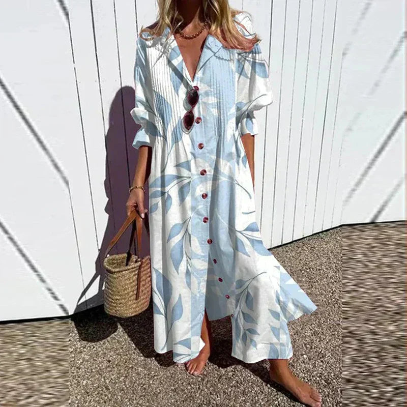 Charlotte - Graceful Floral Dress | Light Blue / S | Toronty Ottawa