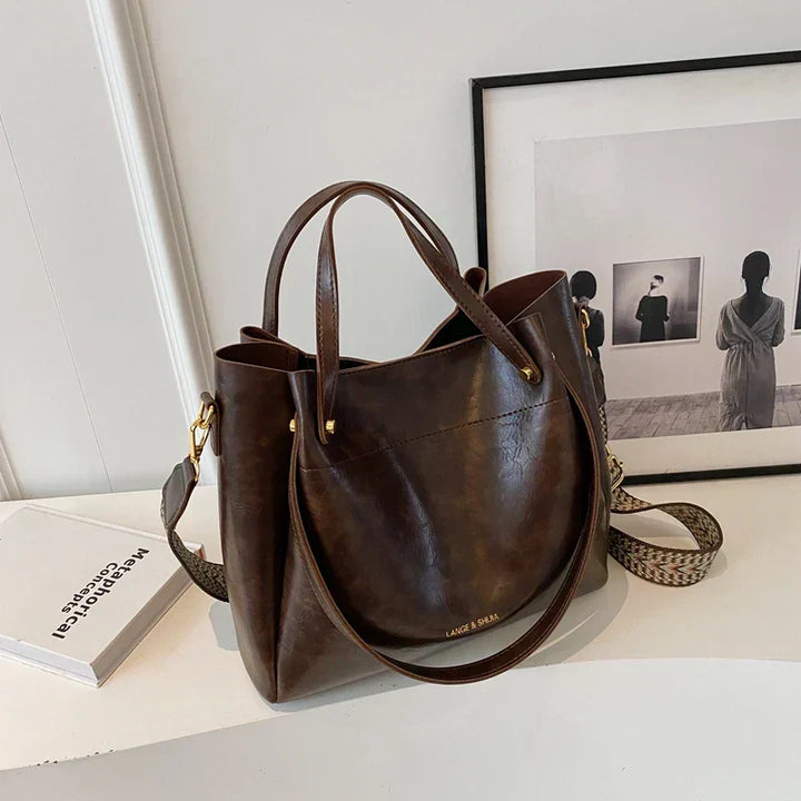 Lange® | Elegant bag with Double handles | Caffe | Toronty Ottawa