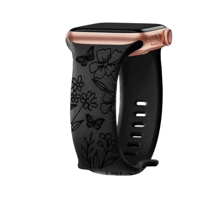 NoirBlossom™ | Black Floral | 38/40/41 / Fits Every Wrist | Toronty Ottawa