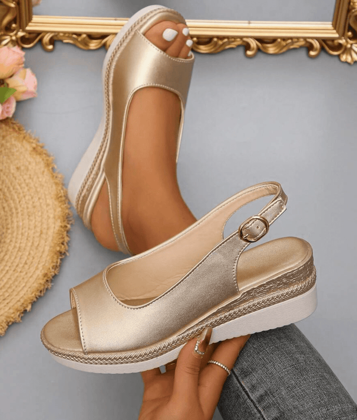 Solevera™ | Women’s Orthopedic Espadrille Sandals | Gold / 5 | Toronty Ottawa