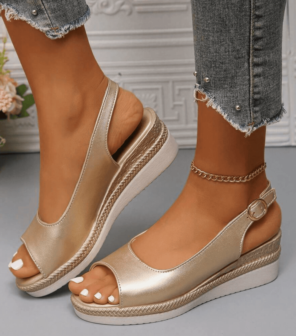 Solevera™ | Women’s Orthopedic Espadrille Sandals | Gold / 5 | Toronty Ottawa