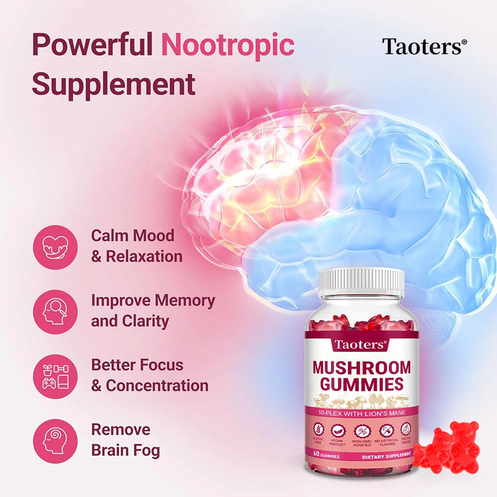 Mushroom Gummies — Brain & Immune Support (Taoters)