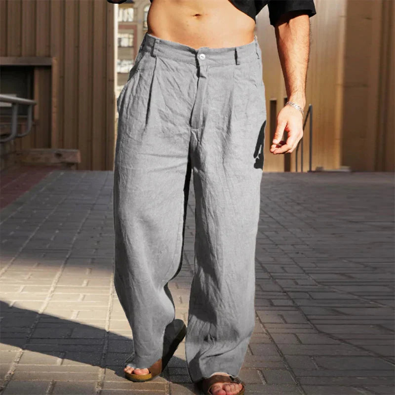 Alden Classic Linen Trousers | Grey / S | Toronty Ottawa
