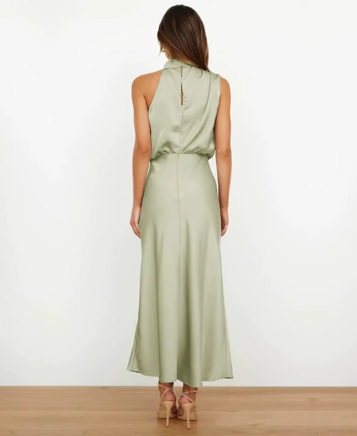 Nadine – Halter Neck Midi Dress | Apricot / S | Toronty Ottawa