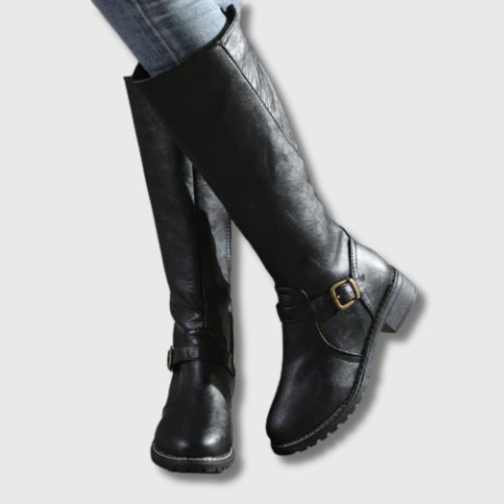 Maëlys™ | Long Buckled Zip-Up Boots