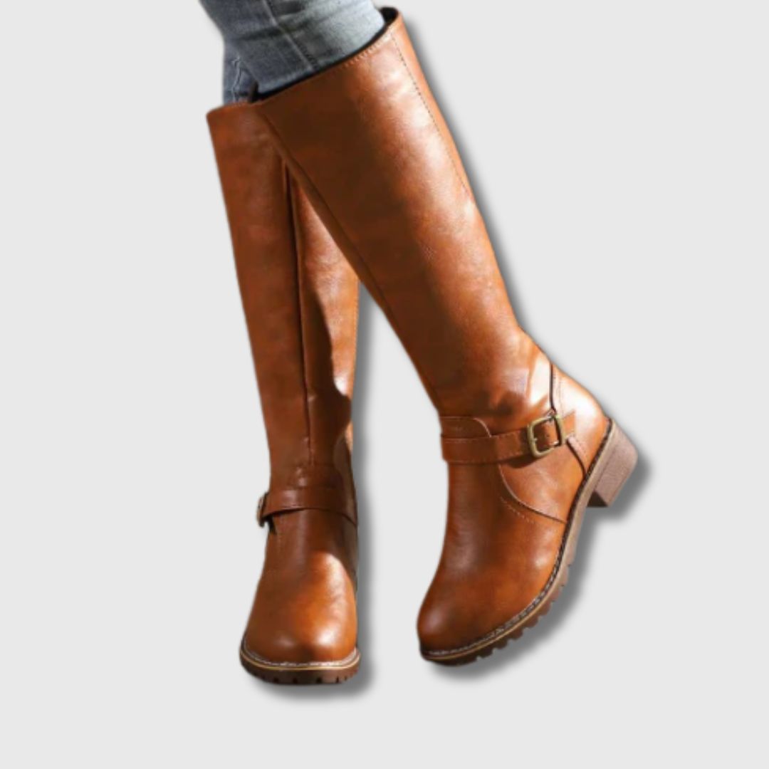 Maëlys™ | Long Buckled Zip-Up Boots