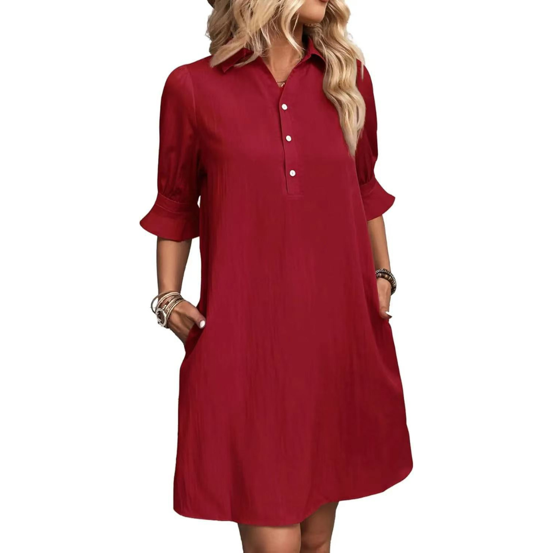 Avery Cove Shirt Dress | Red / S | Toronty Ottawa