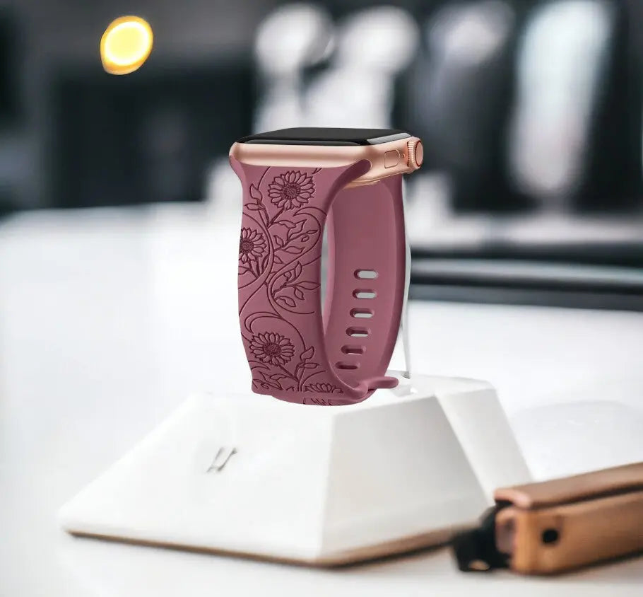 VioFlora | Violet Floral Sport Band for Apple Watch | 38/40/41 / Fits Every Wrist | Toronty Ottawa
