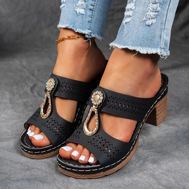VivaraLift™ Orthopedic Elegance Sandals | Black / 5 | Toronty Ottawa