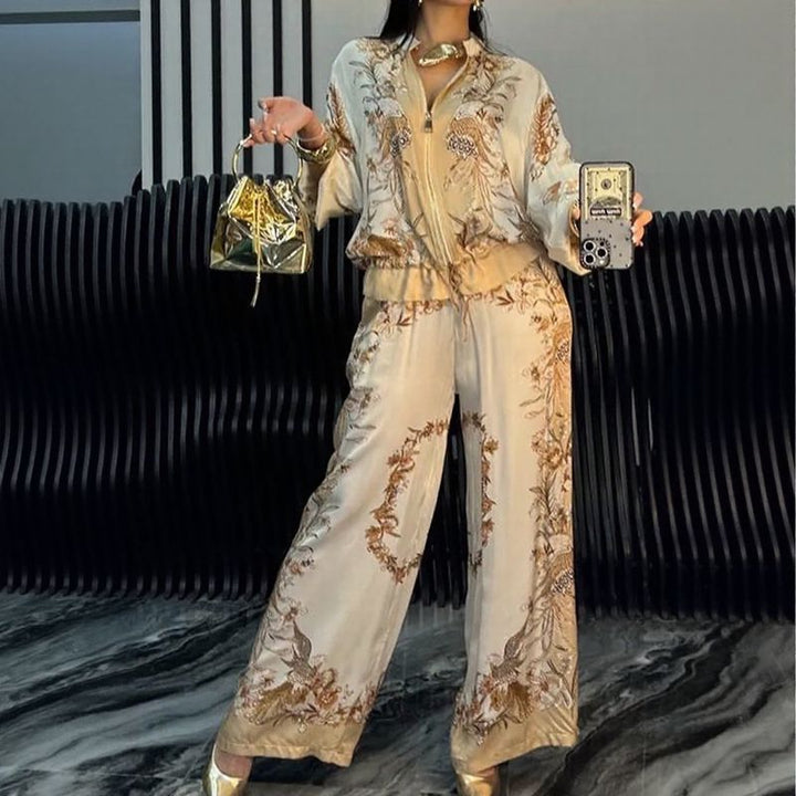 SaoriLuxe™ Women’s Satin Sport-Inspired Cultural Set