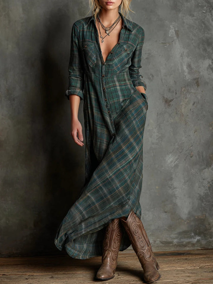 Elle - Checkered Maxi-Dress