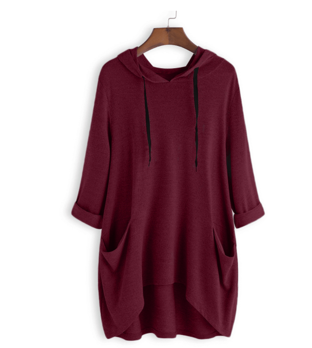 NIKA™ - OVERSIZED HOODED TUNIC | Red / UK 10 (S) | Toronty Ottawa