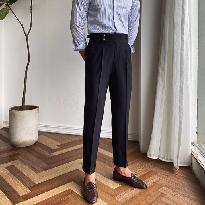 Ellingham™ | Men’s British High-Waist Slim Work Pants | White / 29 | Toronty Ottawa