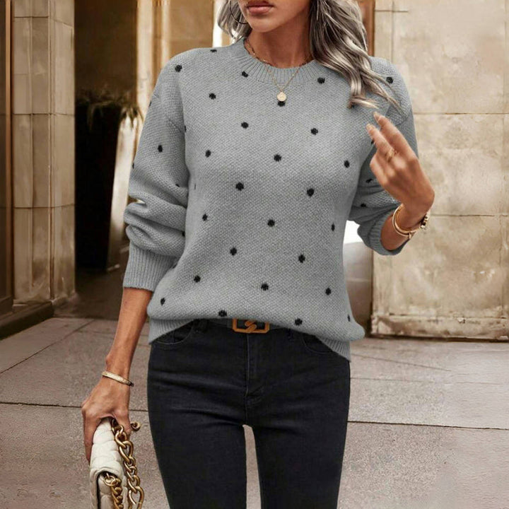 NINA™ - POLKA DOT KNITTED SWEATER | Grey / S (8-10) | Toronty Ottawa