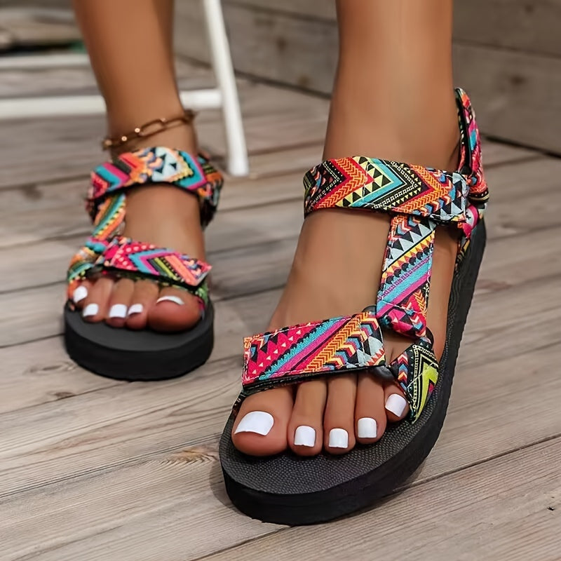 SavannaStride™ Orthopedic Safari Sandals | Neon Pink Multicolor / 4.5 | Toronty Ottawa