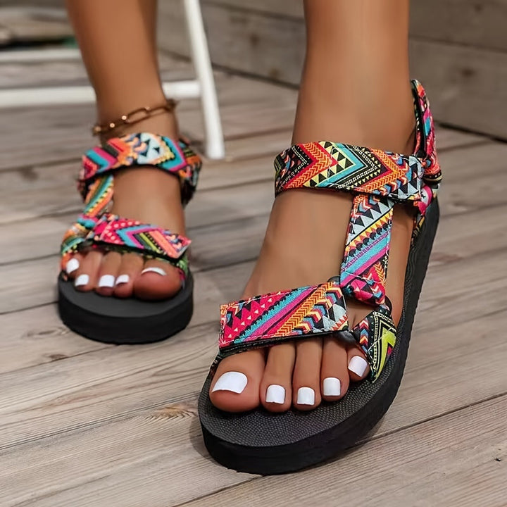 SavannaStride™ Orthopedic Safari Sandals | Neon Pink Multicolor / 4.5 | Toronty Ottawa