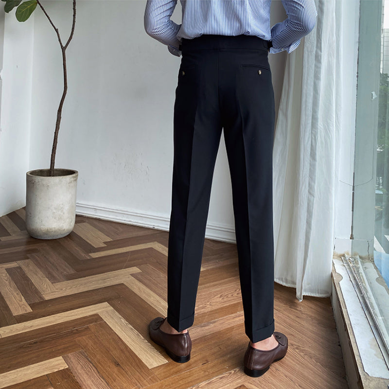 Ellingham™ | Men’s British High-Waist Slim Work Pants | White / 29 | Toronty Ottawa