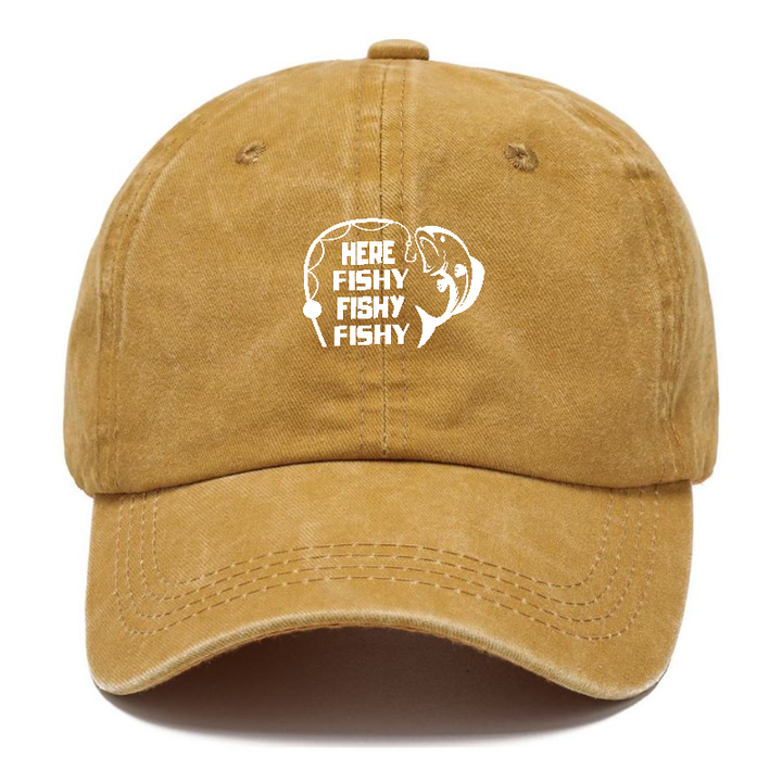 Here Fishy Fishy Fishy Classic Cap | Golden Harvest(Yellow) | Toronty Ottawa