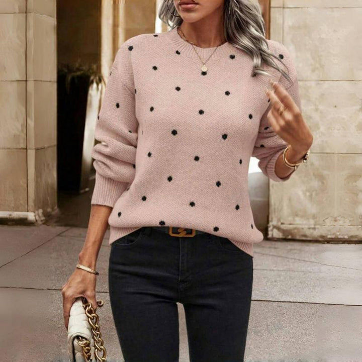 NINA™ - POLKA DOT KNITTED SWEATER | Pink / S (8-10) | Toronty Ottawa
