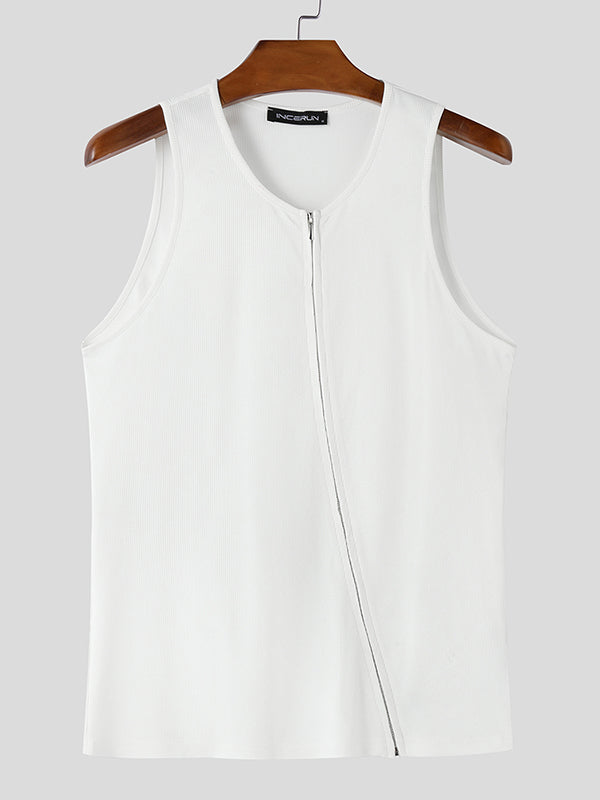 AxelEdge™ | Men’s Asymmetrical Zip-Up Tank Top | Black / S | Toronty Ottawa