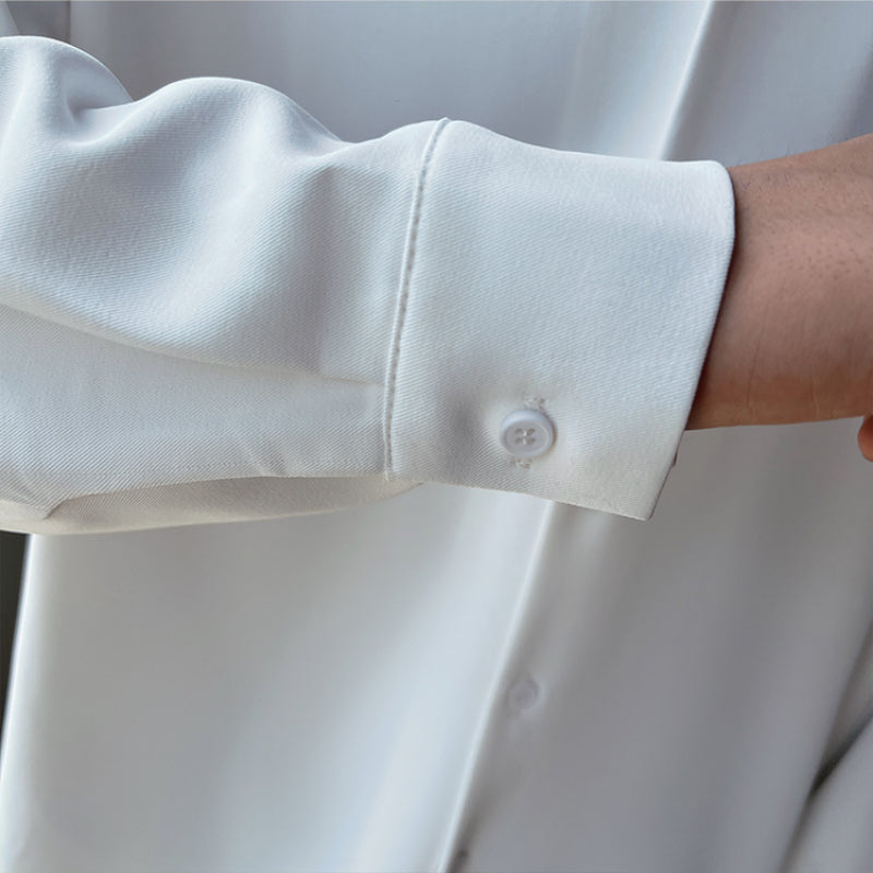 Beaumont™ | Men’s British Cuban Collar Relaxed Shirt | Apricot / S(US)/M(Japan) | Toronty Ottawa