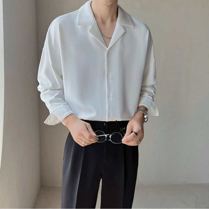 Beaumont™ | Men’s British Cuban Collar Relaxed Shirt | Apricot / S(US)/M(Japan) | Toronty Ottawa