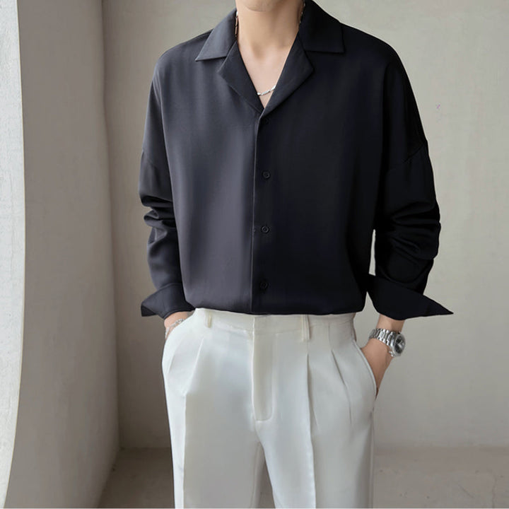 Beaumont™ | Men’s British Cuban Collar Relaxed Shirt | Apricot / S(US)/M(Japan) | Toronty Ottawa