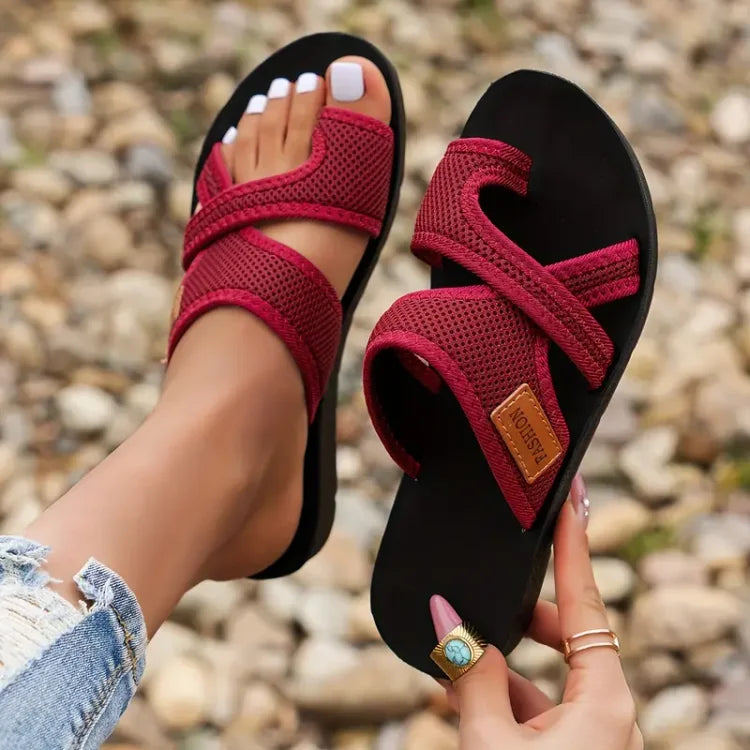 Elody Breeze Orthopedic Slippers | Red / 5 | Toronty Ottawa