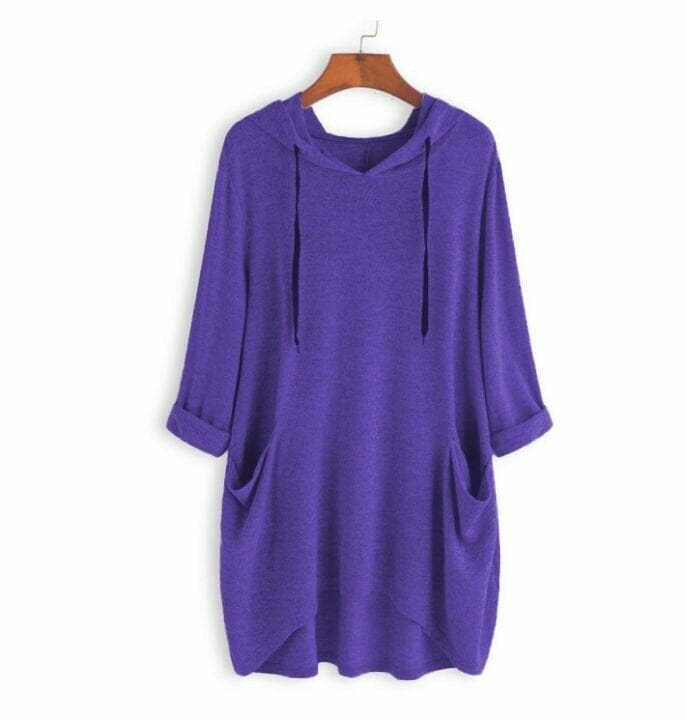 NIKA™ - OVERSIZED HOODED TUNIC | Purple / UK 10 (S) | Toronty Ottawa