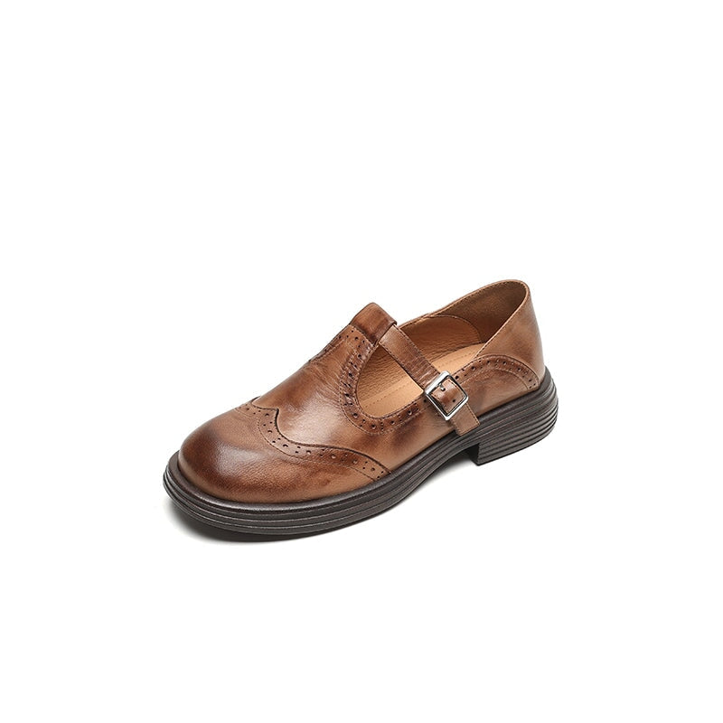 Elodie | Genuine Leather Mary Jane Flats