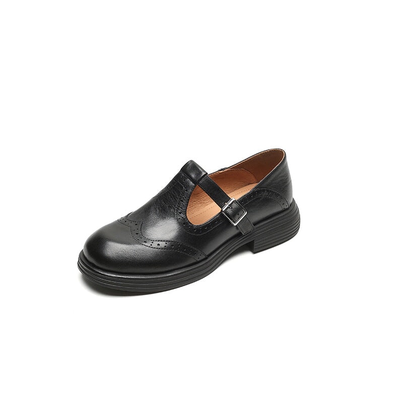 Elodie | Genuine Leather Mary Jane Flats