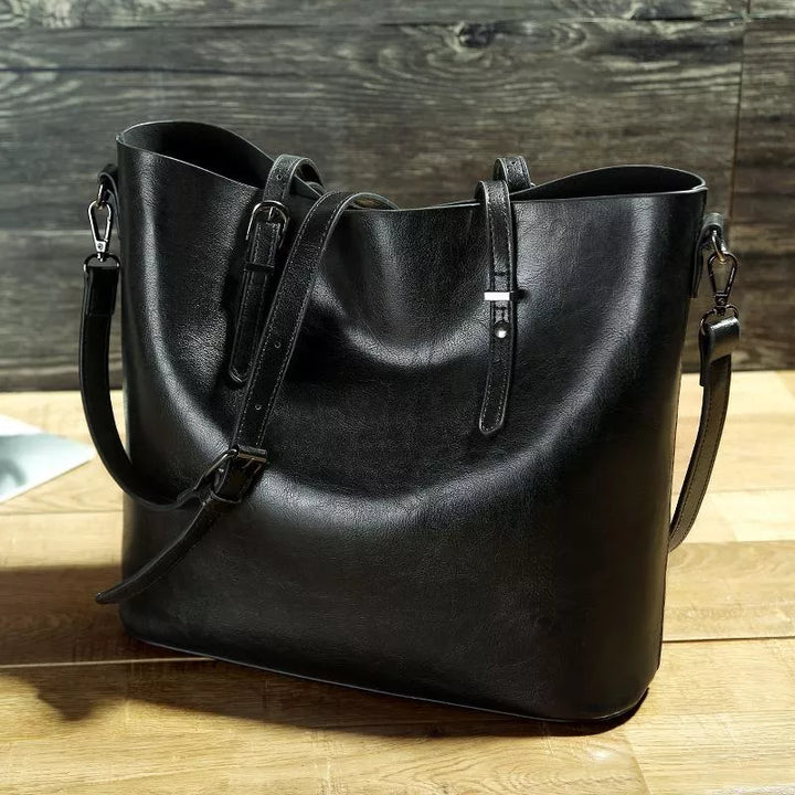 Clara® | Vintage Leather Handbag | Black | Toronty Ottawa