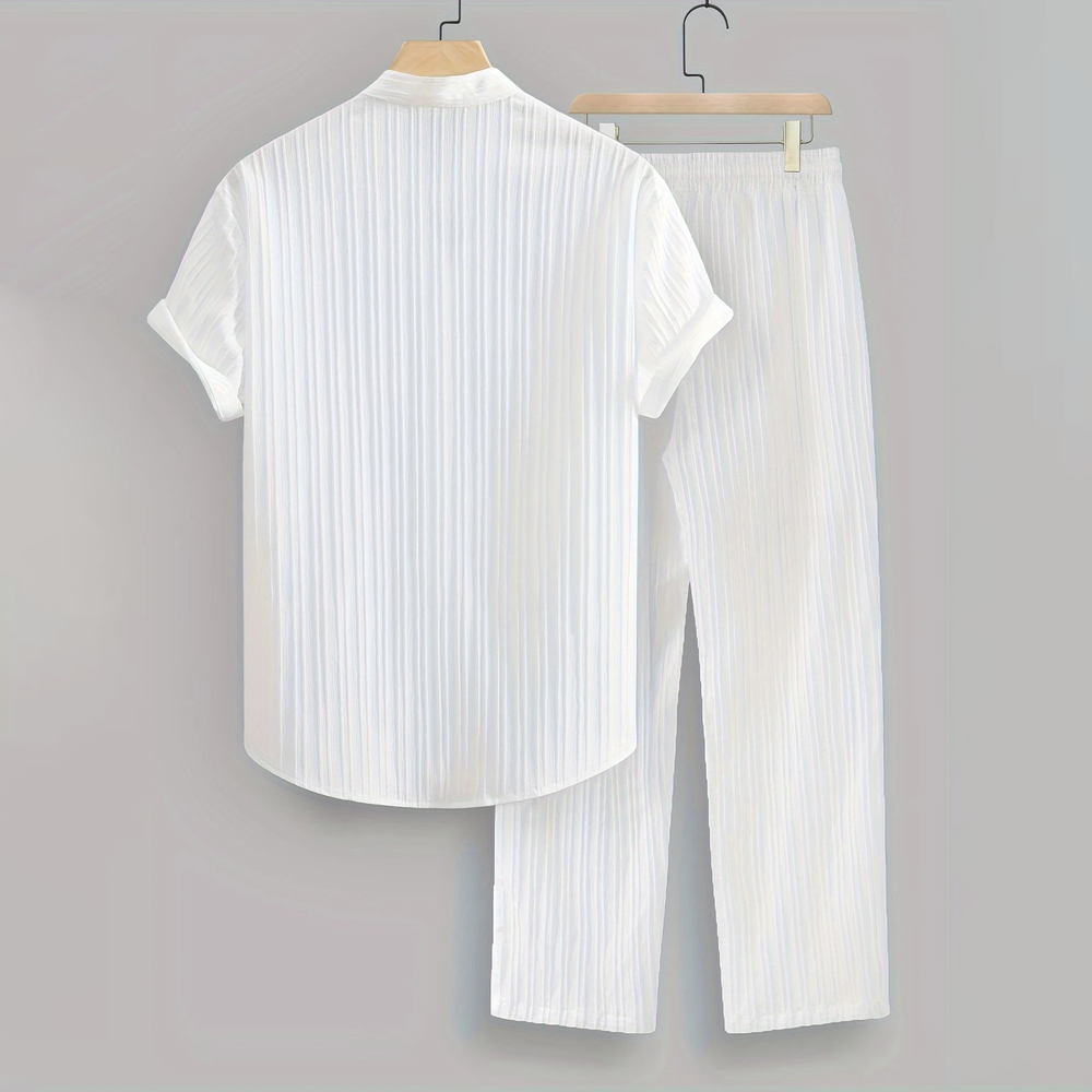 Varella™ | Men’s Striped Lounge Set | White / S | Toronty Ottawa