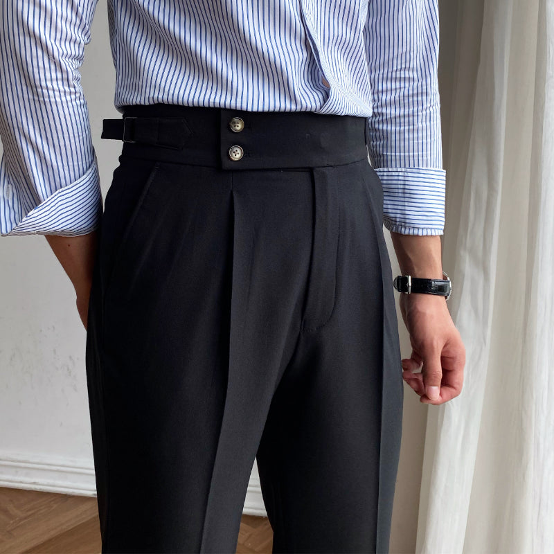 Ellingham™ | Men’s British High-Waist Slim Work Pants | Black / 29 | Toronty Ottawa
