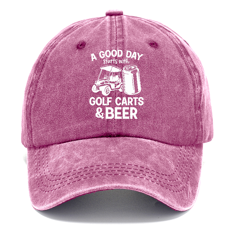 A Good Day Starts With Golf Carts And Beer Classic Cap | Dusty Rose(Rose) | Toronty Ottawa