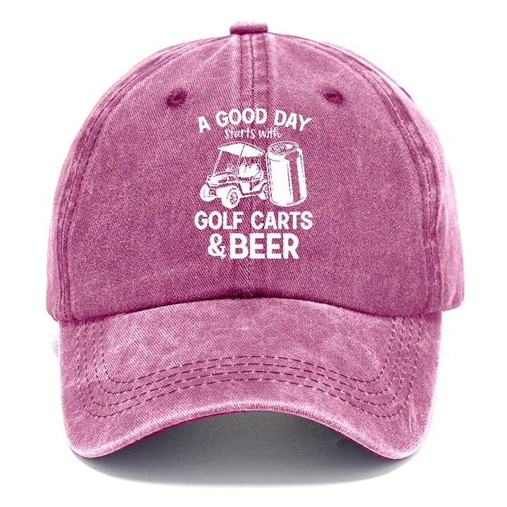 A Good Day Starts With Golf Carts And Beer Classic Cap | Dusty Rose(Rose) | Toronty Ottawa
