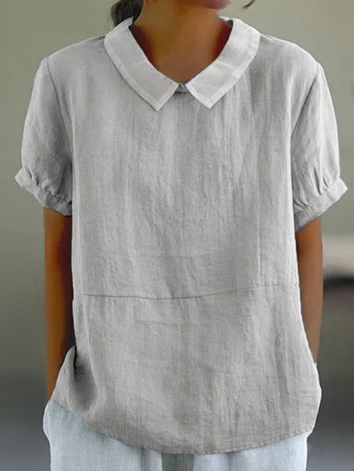 Sophie – Relaxed Collared Everyday Top | Light Grey / S | Toronty Ottawa
