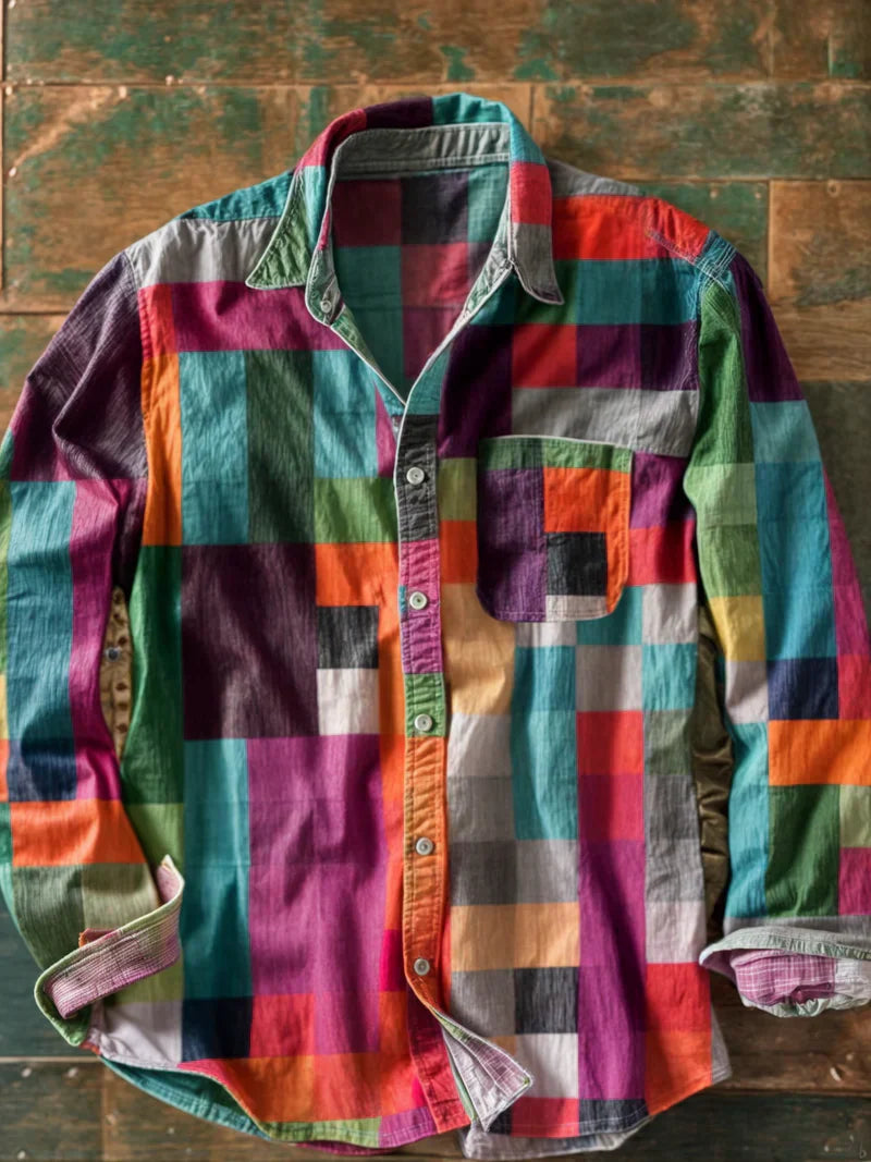 LeBoire™ Mosaic Patchwork Shirt | Red / S | Toronty Ottawa
