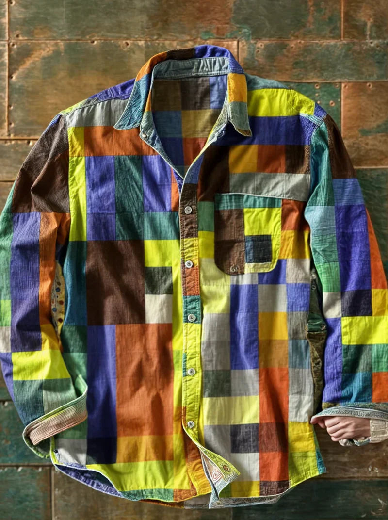 LeBoire™ Mosaic Patchwork Shirt | Yellow / S | Toronty Ottawa