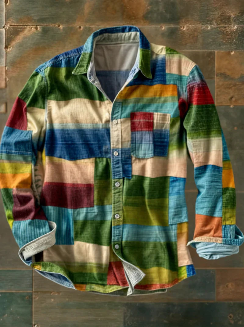 LeBoire™ Mosaic Patchwork Shirt | Green / S | Toronty Ottawa